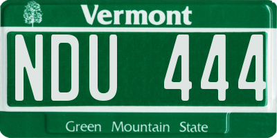 VT license plate NDU444