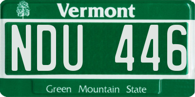 VT license plate NDU446