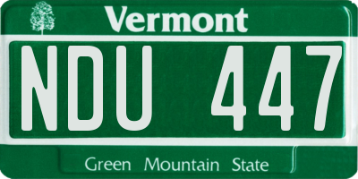 VT license plate NDU447