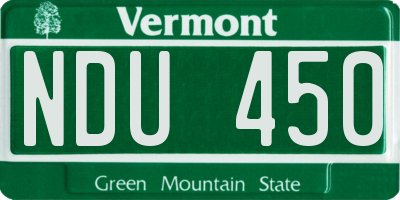VT license plate NDU450
