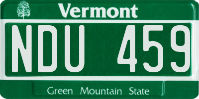 VT license plate NDU459