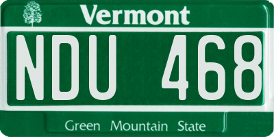 VT license plate NDU468