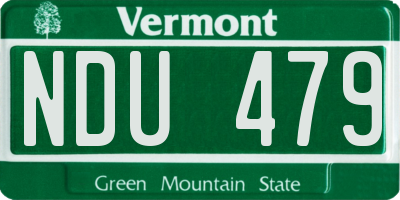 VT license plate NDU479