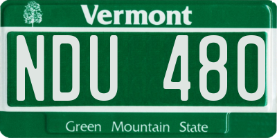 VT license plate NDU480