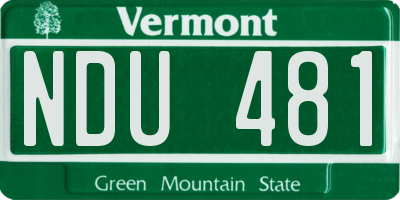 VT license plate NDU481