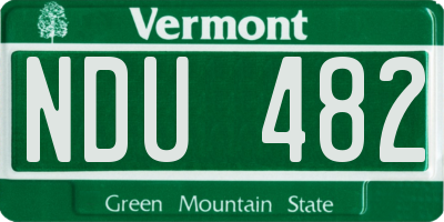 VT license plate NDU482