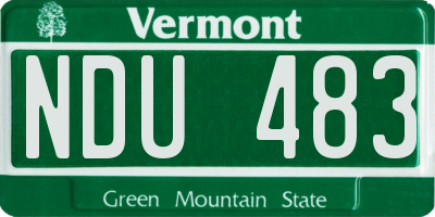 VT license plate NDU483