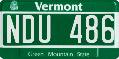 VT license plate NDU486