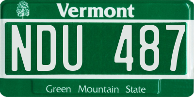 VT license plate NDU487
