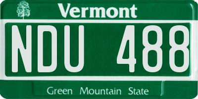 VT license plate NDU488