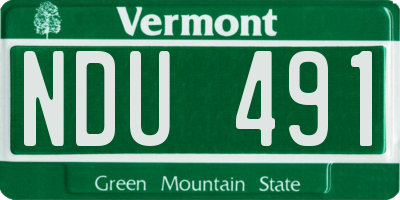 VT license plate NDU491