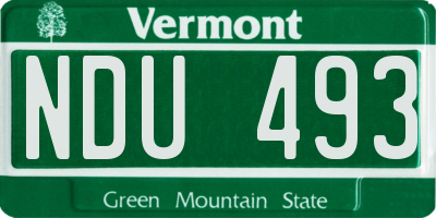 VT license plate NDU493