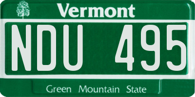 VT license plate NDU495