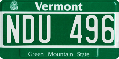 VT license plate NDU496
