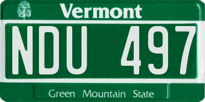 VT license plate NDU497