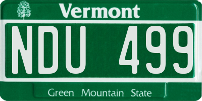 VT license plate NDU499