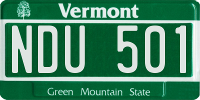 VT license plate NDU501