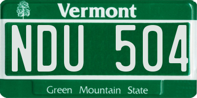 VT license plate NDU504