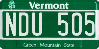VT license plate NDU505
