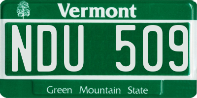 VT license plate NDU509