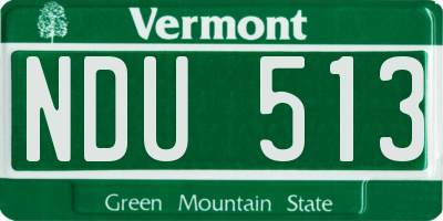 VT license plate NDU513