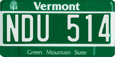 VT license plate NDU514