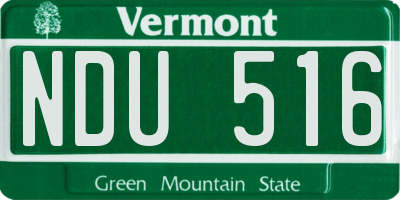 VT license plate NDU516