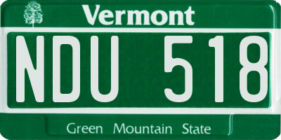 VT license plate NDU518