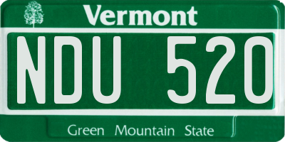 VT license plate NDU520