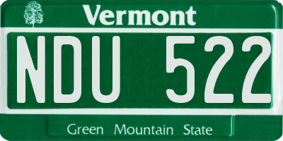 VT license plate NDU522