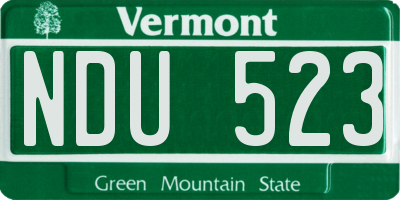 VT license plate NDU523