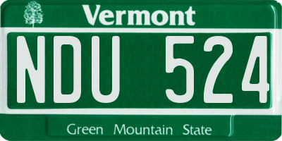 VT license plate NDU524