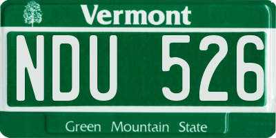 VT license plate NDU526