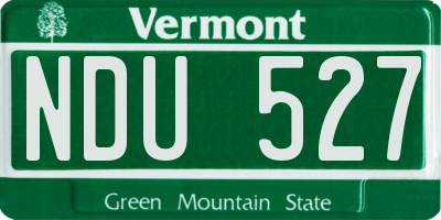 VT license plate NDU527