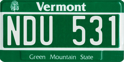 VT license plate NDU531