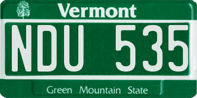 VT license plate NDU535