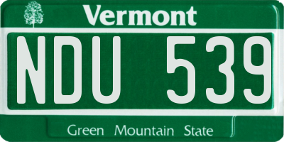VT license plate NDU539