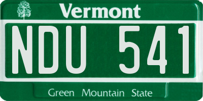 VT license plate NDU541