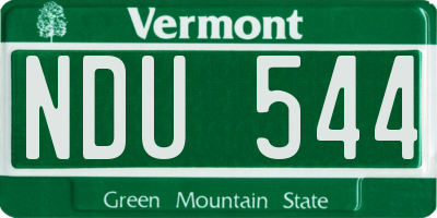 VT license plate NDU544