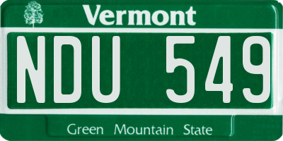 VT license plate NDU549