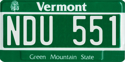 VT license plate NDU551