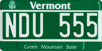 VT license plate NDU555