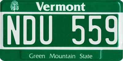 VT license plate NDU559