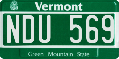 VT license plate NDU569
