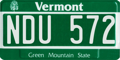 VT license plate NDU572