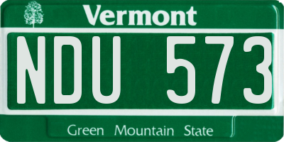 VT license plate NDU573