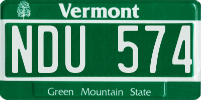 VT license plate NDU574