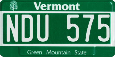 VT license plate NDU575