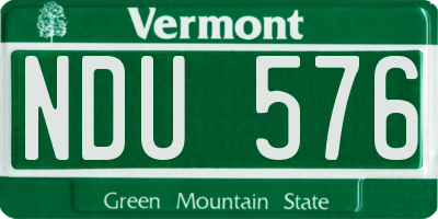 VT license plate NDU576