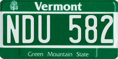 VT license plate NDU582